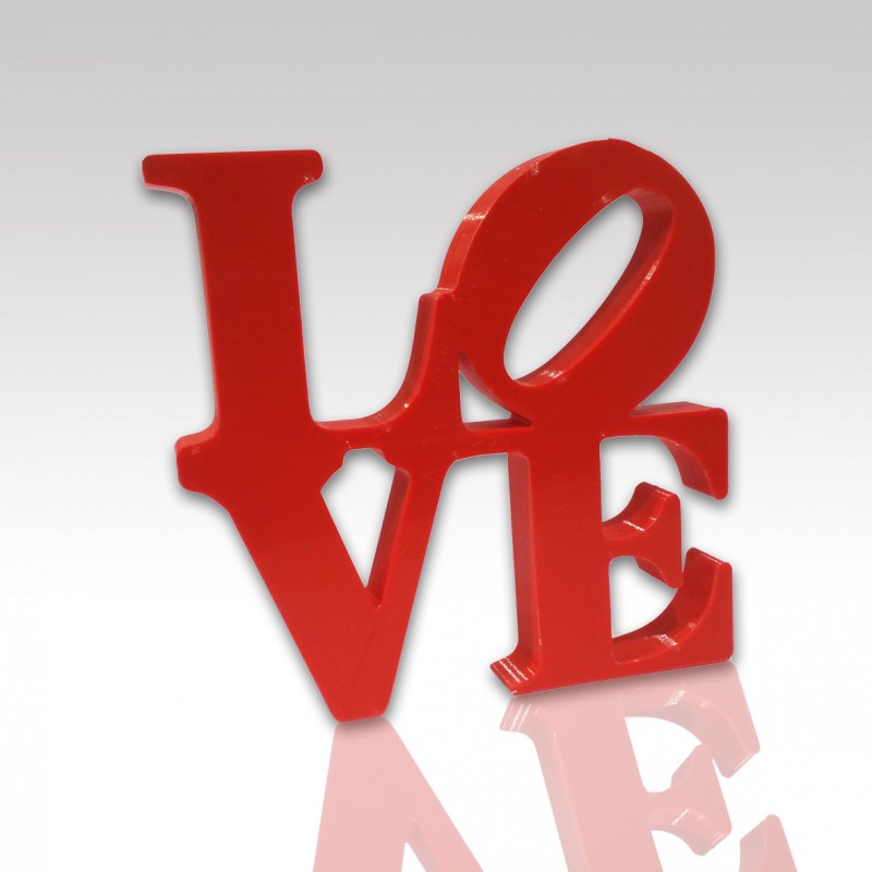 Love Impreso En 3d Cor Red